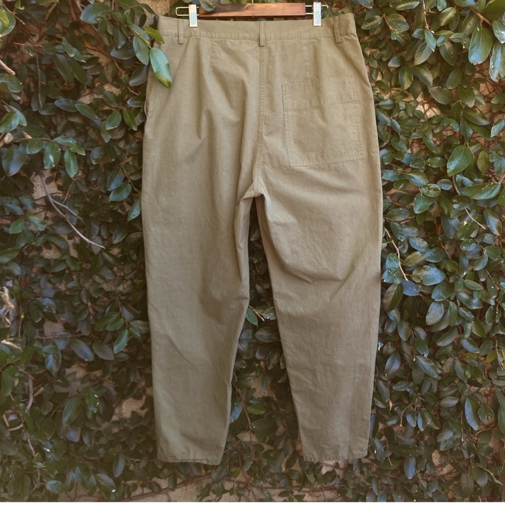 COS Cotton Button Fly Chino Pants Olive Green - Picture 2 of 4